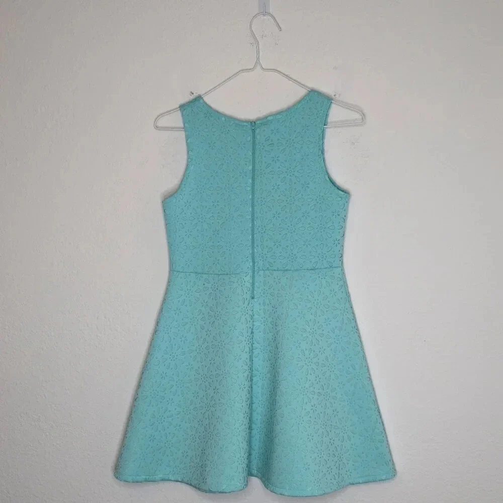 The Childrens Place Dress Daisy Floral Sz L 10/12 Laser Cut Party Coquette - Picture 7 of 16
